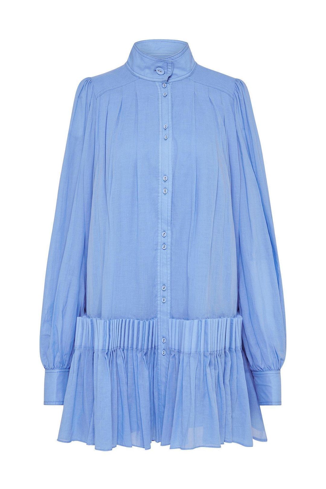 Aje Pavillon Pleat Mini Dress Cornflower Blue Size 8 for rent on The Volte - main image