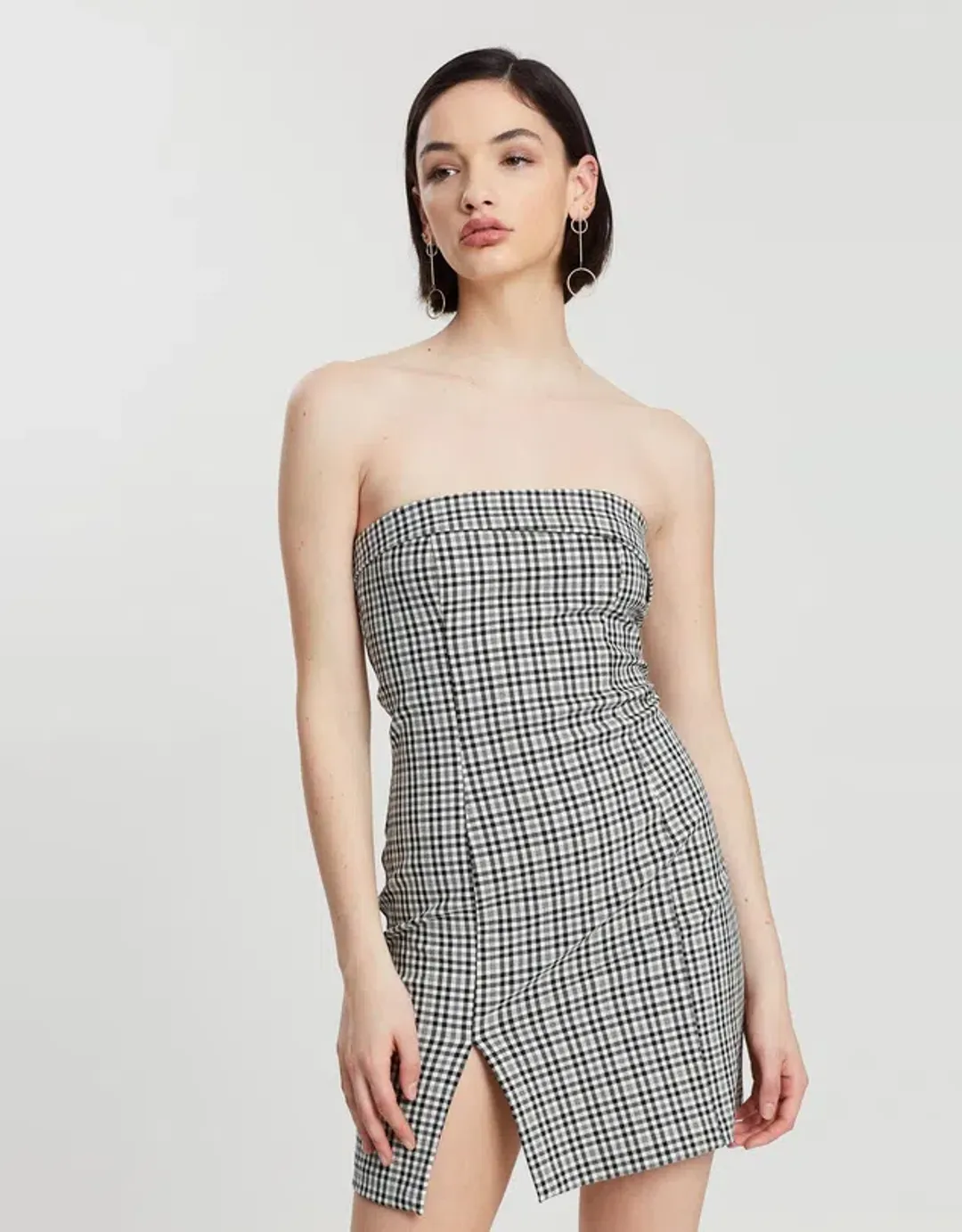 Bec & Bridge Gingham Girl Mini Dress Print Size AU 10 for rent on The Volte - main image