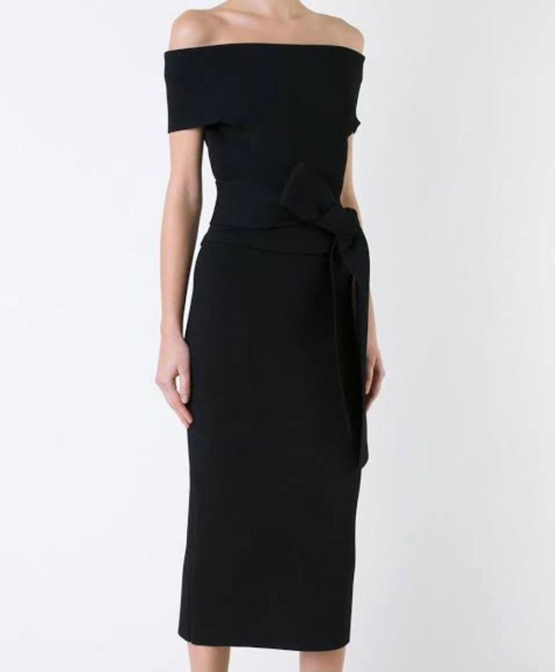 Scanlan Theodore Crepe Knit Off Shoulder Dress for rent on The Volte - main image