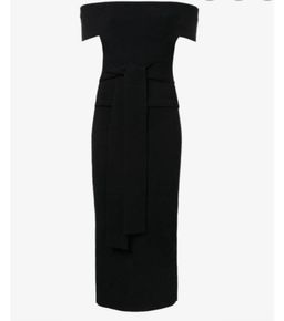 Scanlan Theodore Crepe Knit Off Shoulder Dress for rent on The Volte - image 2