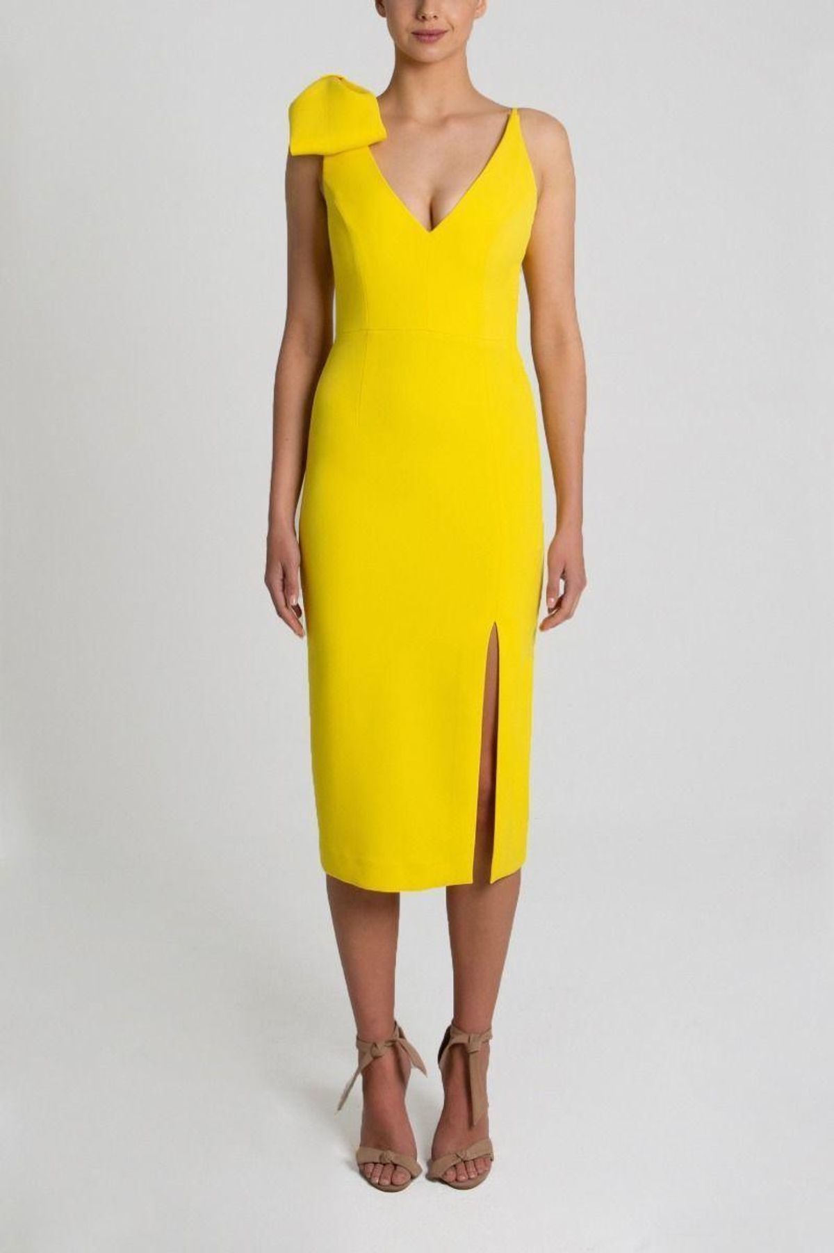 Rebecca Vallance - Mondrain Bow Dress Yellow Size 6 - Image 3