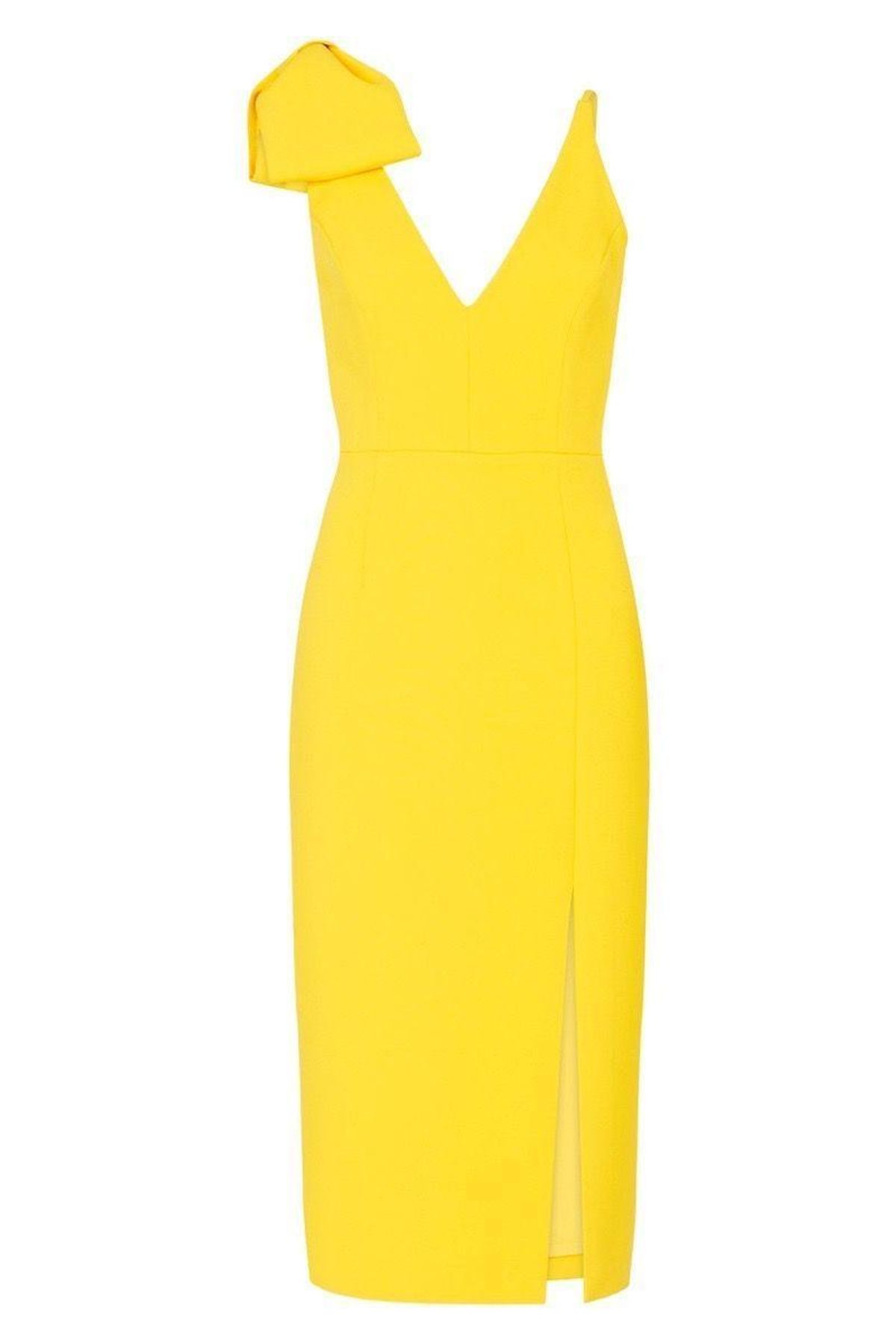 Rebecca Vallance - Mondrain Bow Dress Yellow Size 6 - Image 2