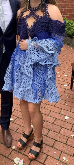 Thurley Waterfall Mini Dress Blue - Size 12 for rent on The Volte - image 4