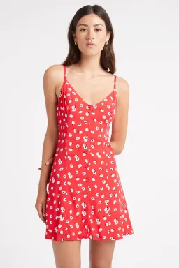 Kookaï Ivy Button Mini Dress Red Size 6 for rent on The Volte - image 2