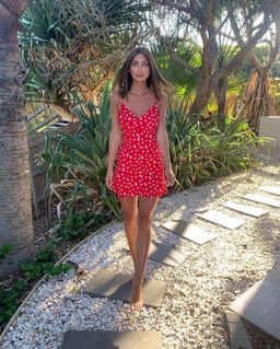 Kookaï Ivy Button Mini Dress Red Size 6 for rent on The Volte - image 4