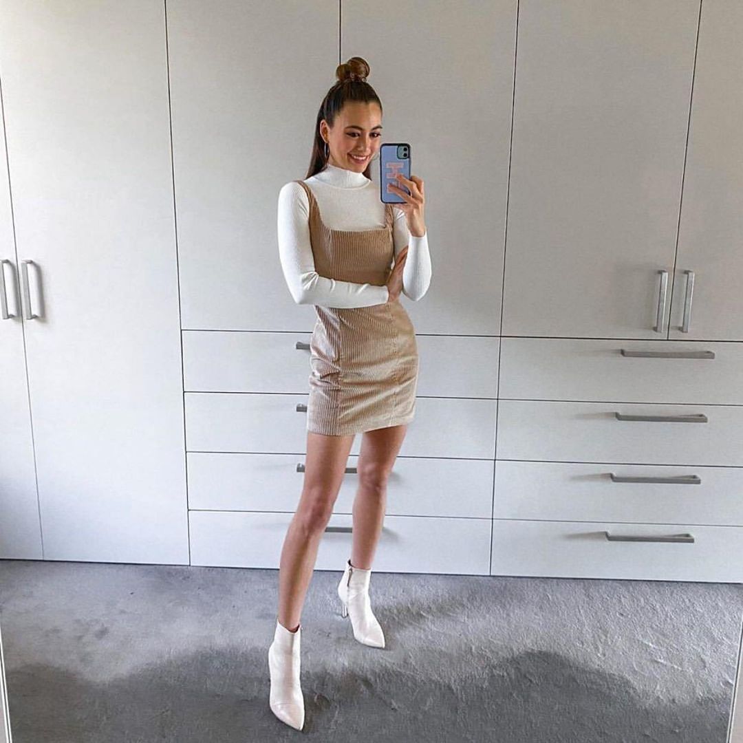 Kookai Corduroy Mini Dress Size 8 for rent on The Volte - main image