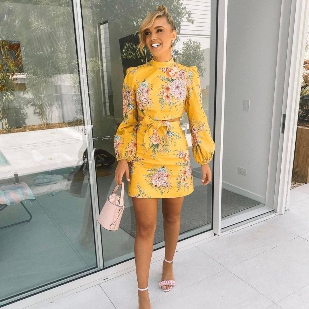 Zimmermann Zinnia Bow Cut Out Short Dress Size 6 for rent on The Volte - main image