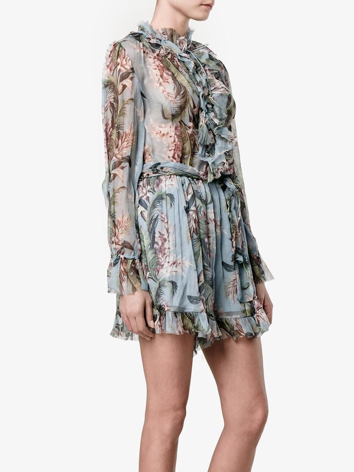 Zimmermann Winsome Ruffle Playsuit Blue Floral Size 6 - Image 5