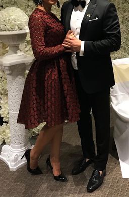 Maje Royani Bonded Lace Dress Red Size 8 for rent on The Volte - image 3