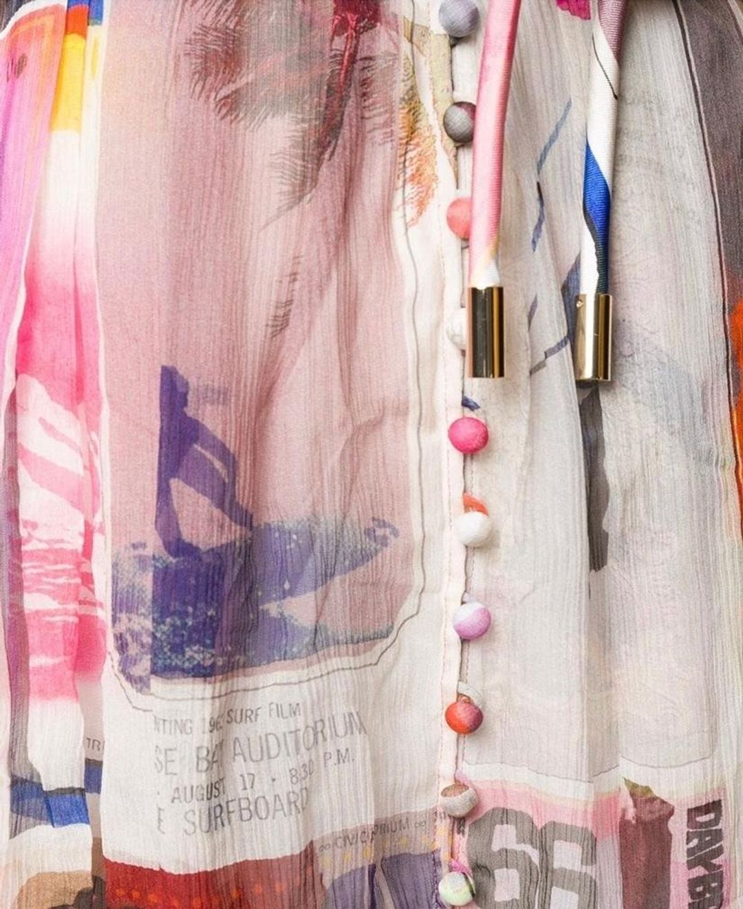 Zimmermann Wavelength High Collar Sleeveless Mini Dress Multi Size 8 for rent on The Volte - main image