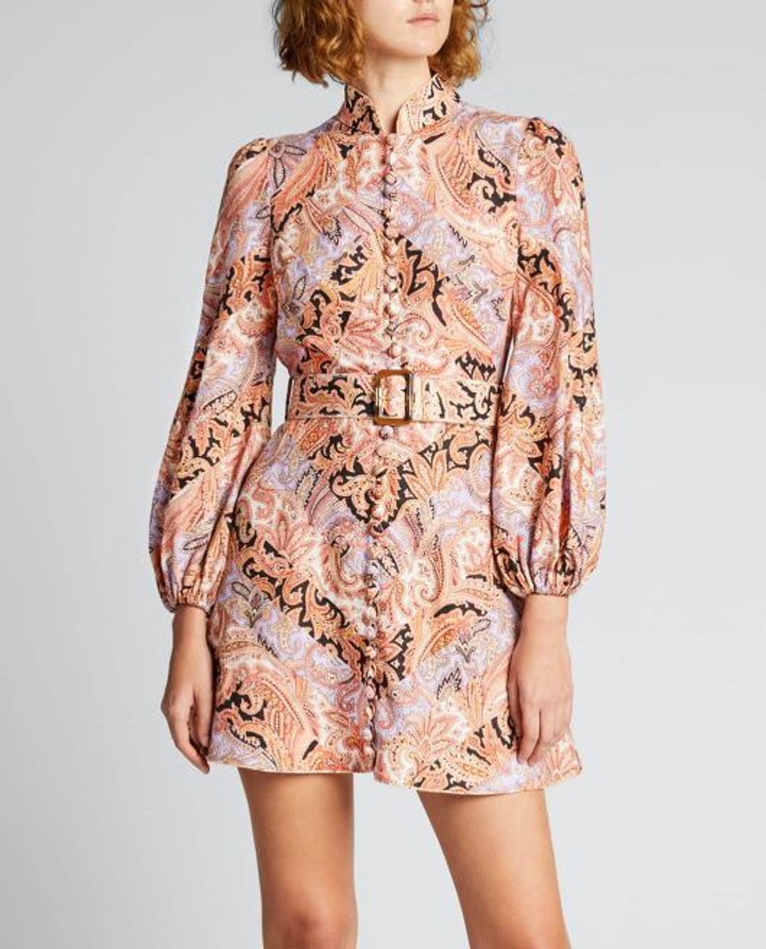 Zimmermann Botanica Chevron Mini Dress Chevron Paisley Size 0 / AU 8 for rent on The Volte - main image