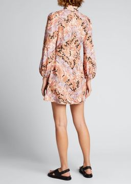 Zimmermann Botanica Chevron Mini Dress Print Size 1 /Au 10 for rent on The Volte - image 5