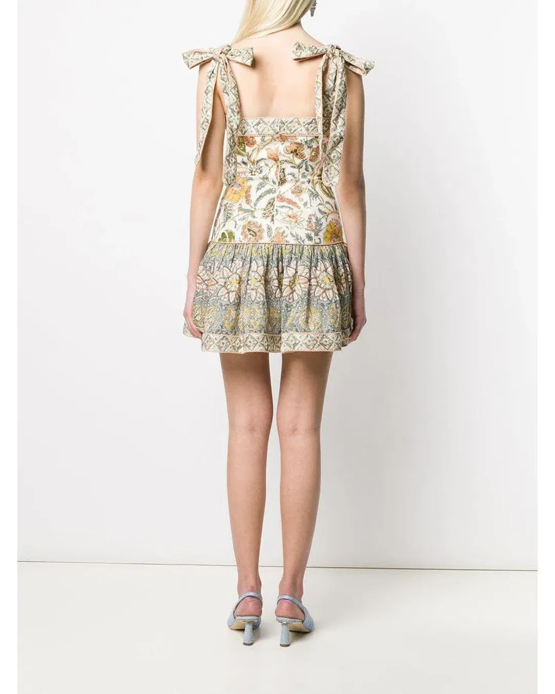 Zimmermann Edie Tie Mini Dress Print Size 0/Au 8 for rent on The Volte - main image