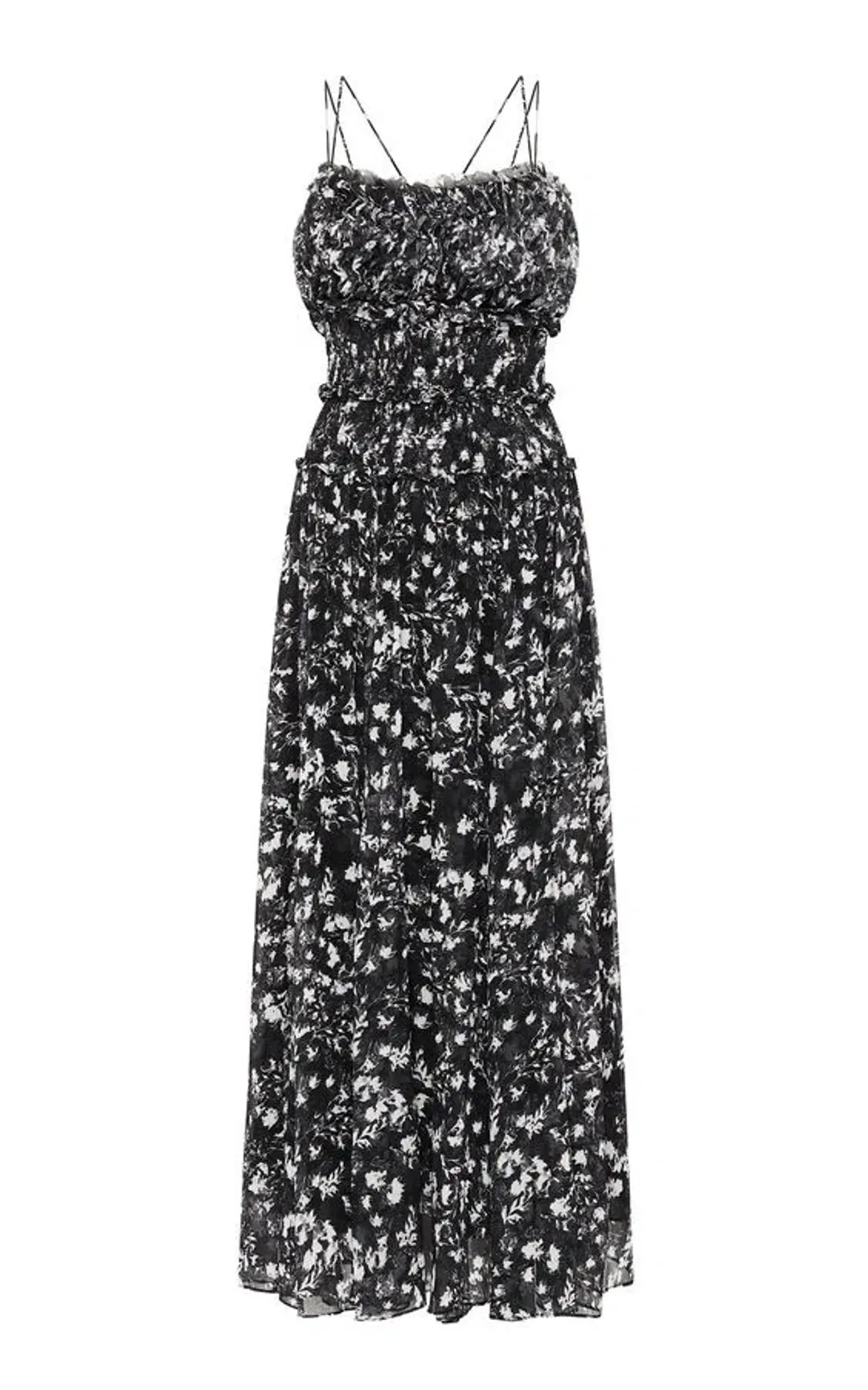 Rachel Gilbert Arietta Patterned Silk Chiffon Maxi Dress Print Size 8 for rent on The Volte - main image