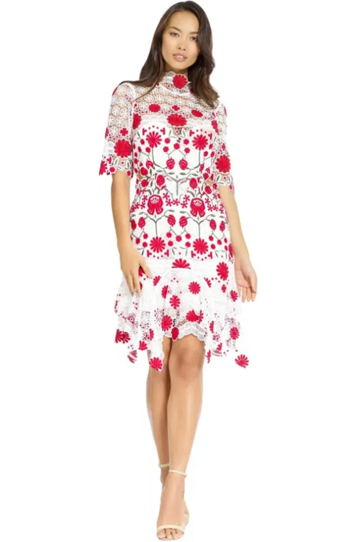 Thurley English Rose Dress Red Floral Size AU 6 - Image 1