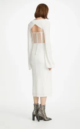 Dion Lee Viscose Jersey Twist Corset Dress White Size 6 for rent on The Volte - image 4