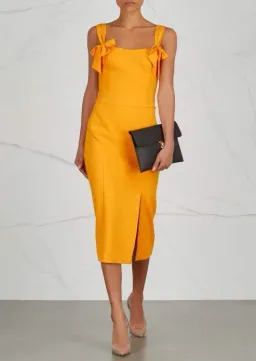 Rebecca Vallance Havana Midi Yellow Dress size 6 for rent on The Volte - image 1