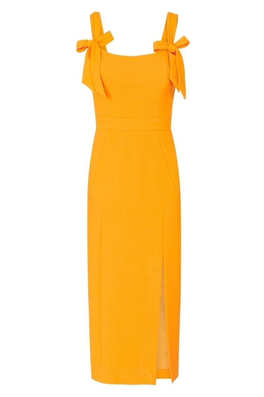 Rebecca Vallance Havana Midi Yellow Dress size 6 for rent on The Volte - main image