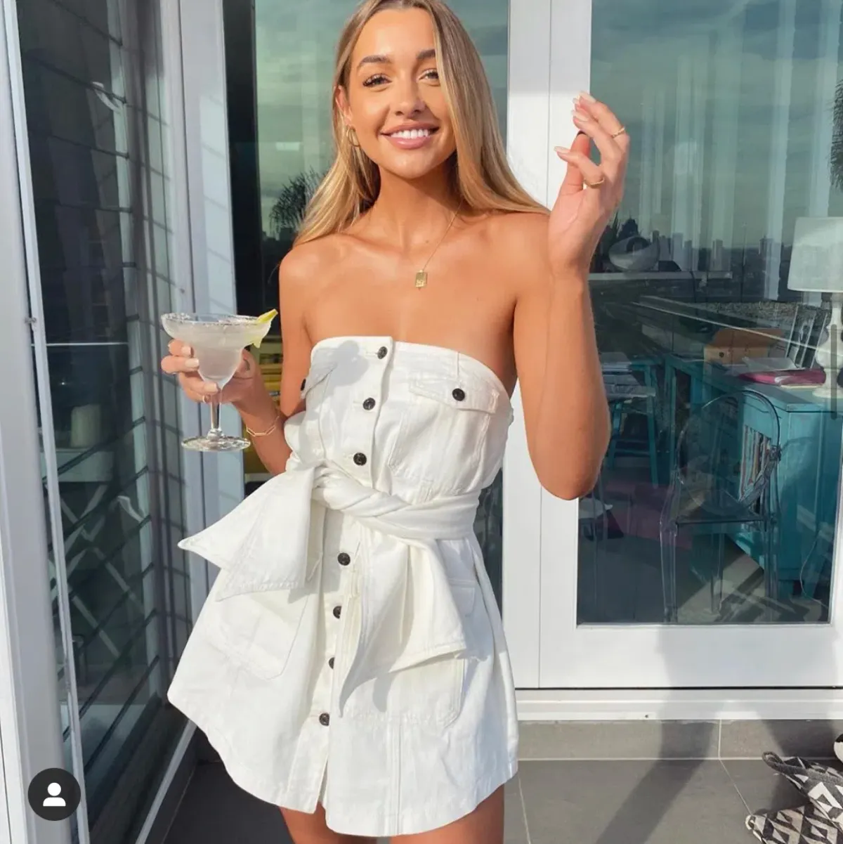 One Mile Nice Denim Dress White Size 12 - Image 3