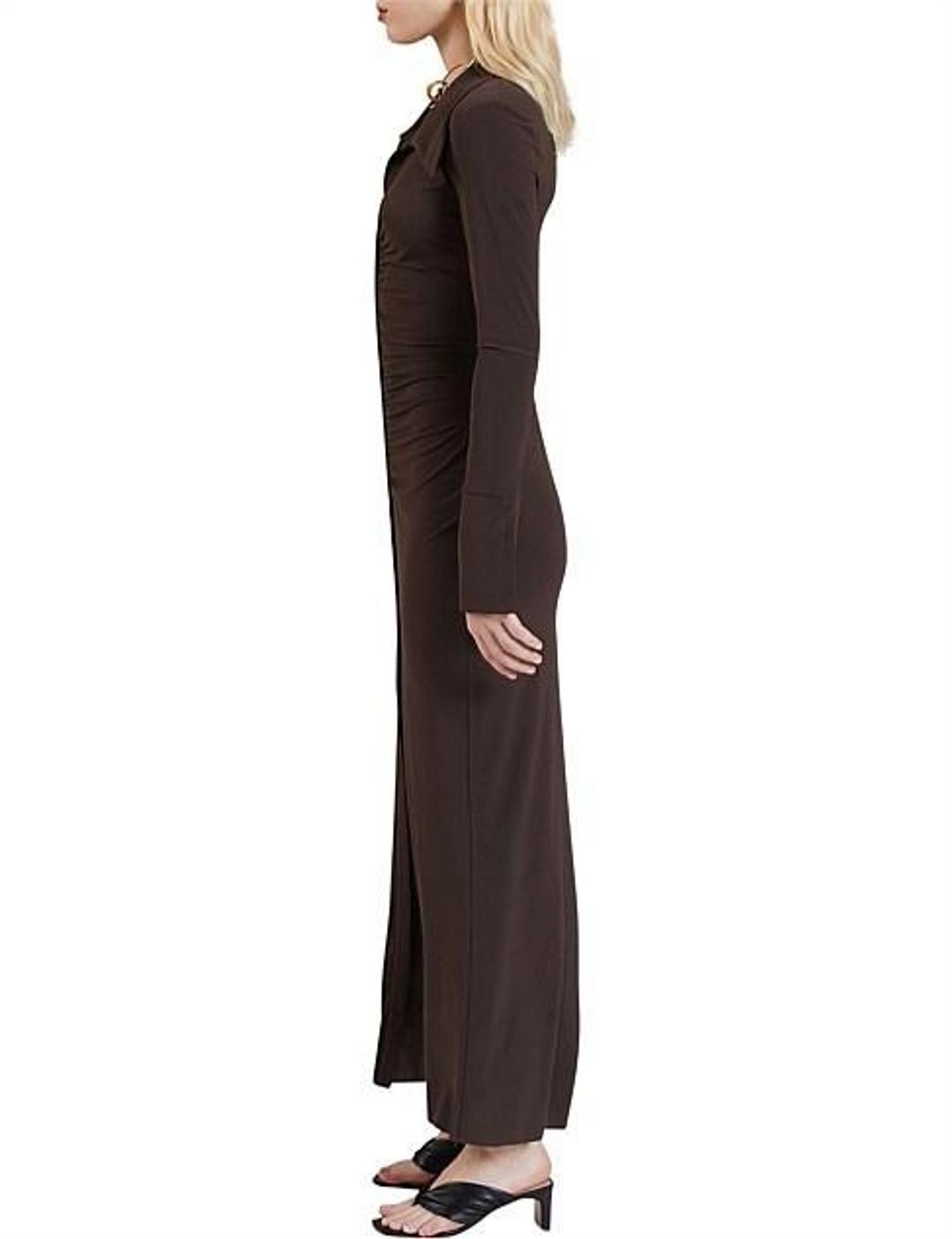 Bec & Bridge Sylvia Long Sleeve Maxi Dress Cognac Brown Size 6 for rent on The Volte - main image