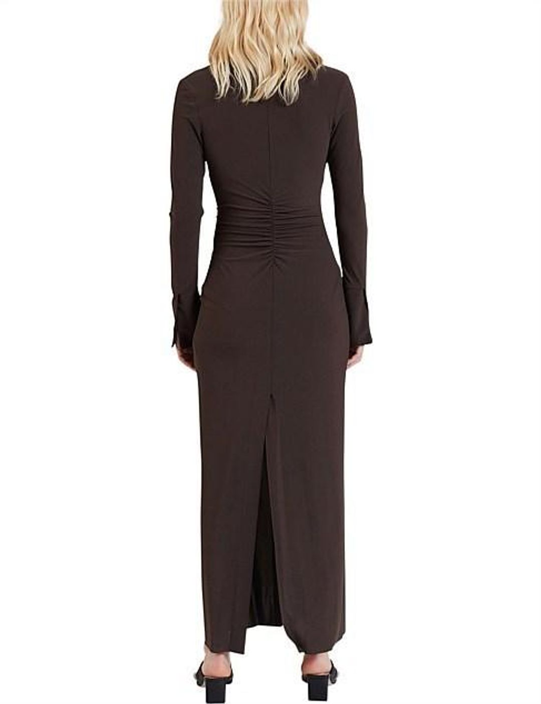 Bec & Bridge Sylvia Long Sleeve Maxi Dress Cognac Brown Size 6 for rent on The Volte - main image