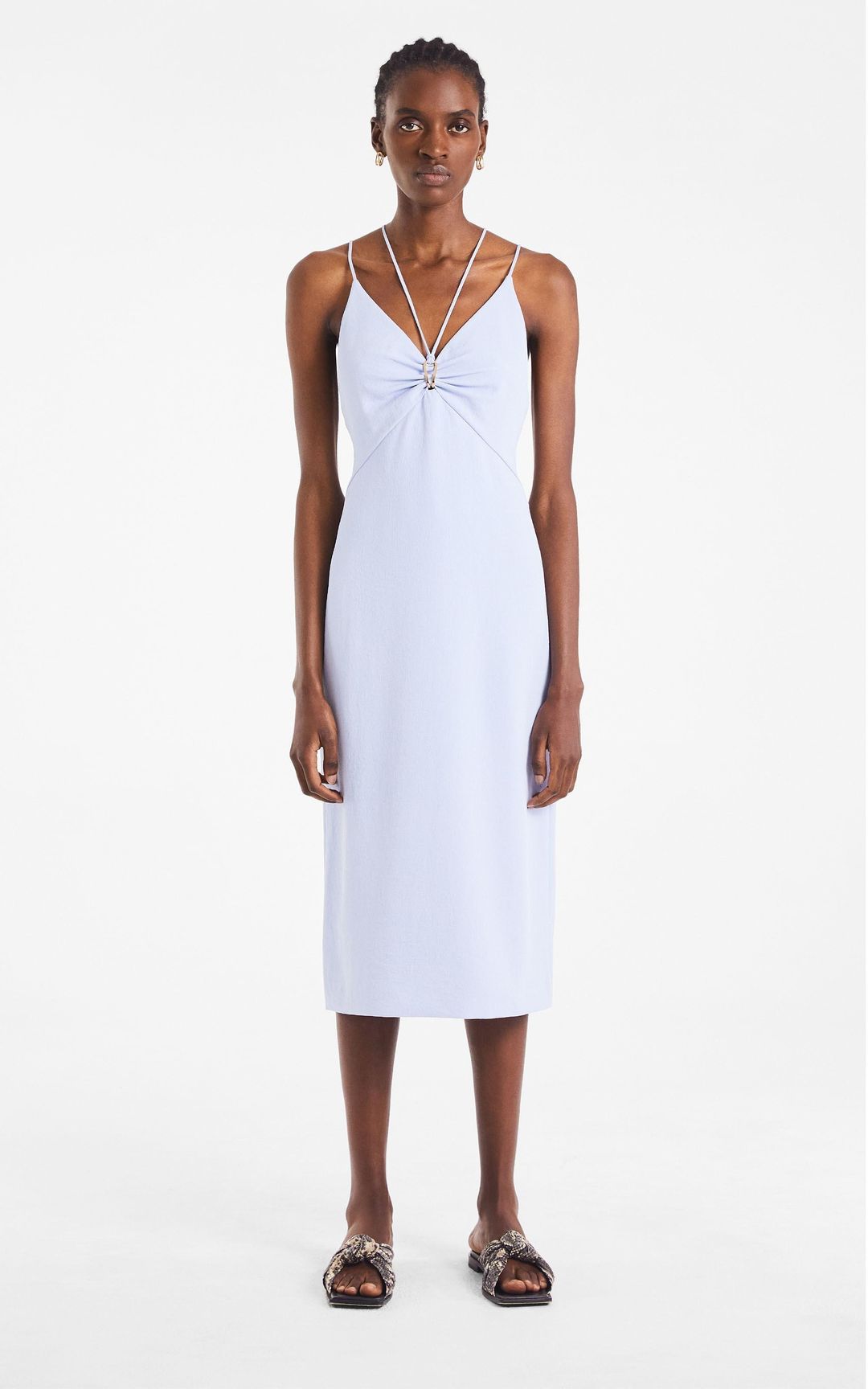 Dion Lee Whitewash Link Slip Dress Blue Size 10 for rent on The Volte - main image