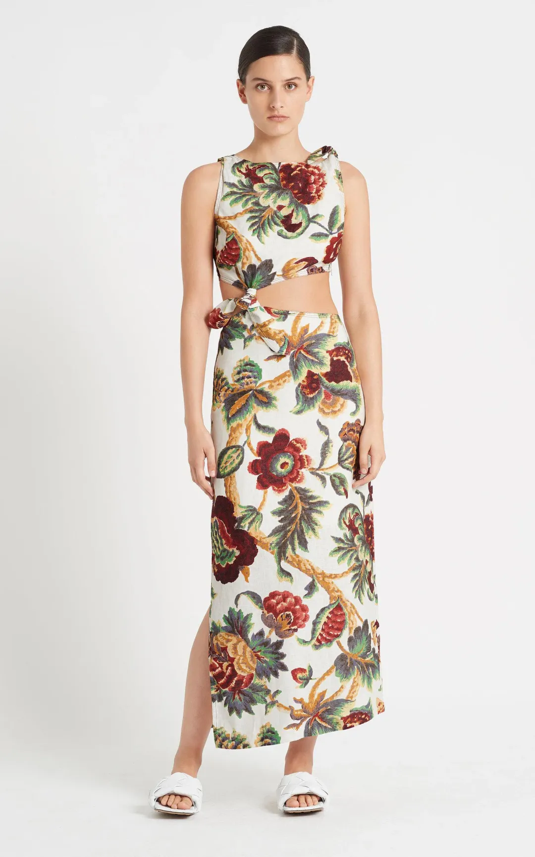 Sir The Label Ambroise Knot Dress Midi Floral Print | AU 8 for rent on The Volte - main image