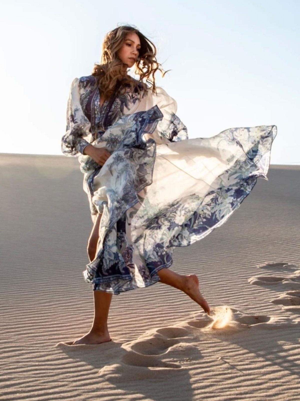 Zimmermann Glassy Billow Dress Navy Phoenix Size 0 / AU 8 - Image 4