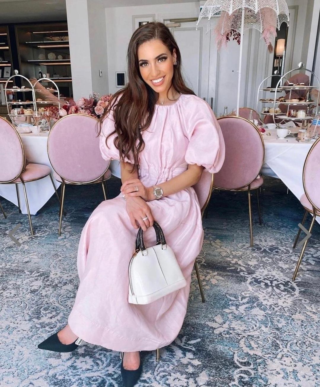 Aje Mimosa Cut Out Midi Dress Pink Size 6 for rent on The Volte - main image