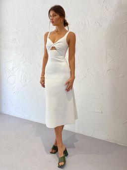 Bec + Bridge Forever Young Midi Dress In Ivory - SIZE 10 for rent on The Volte - image 3