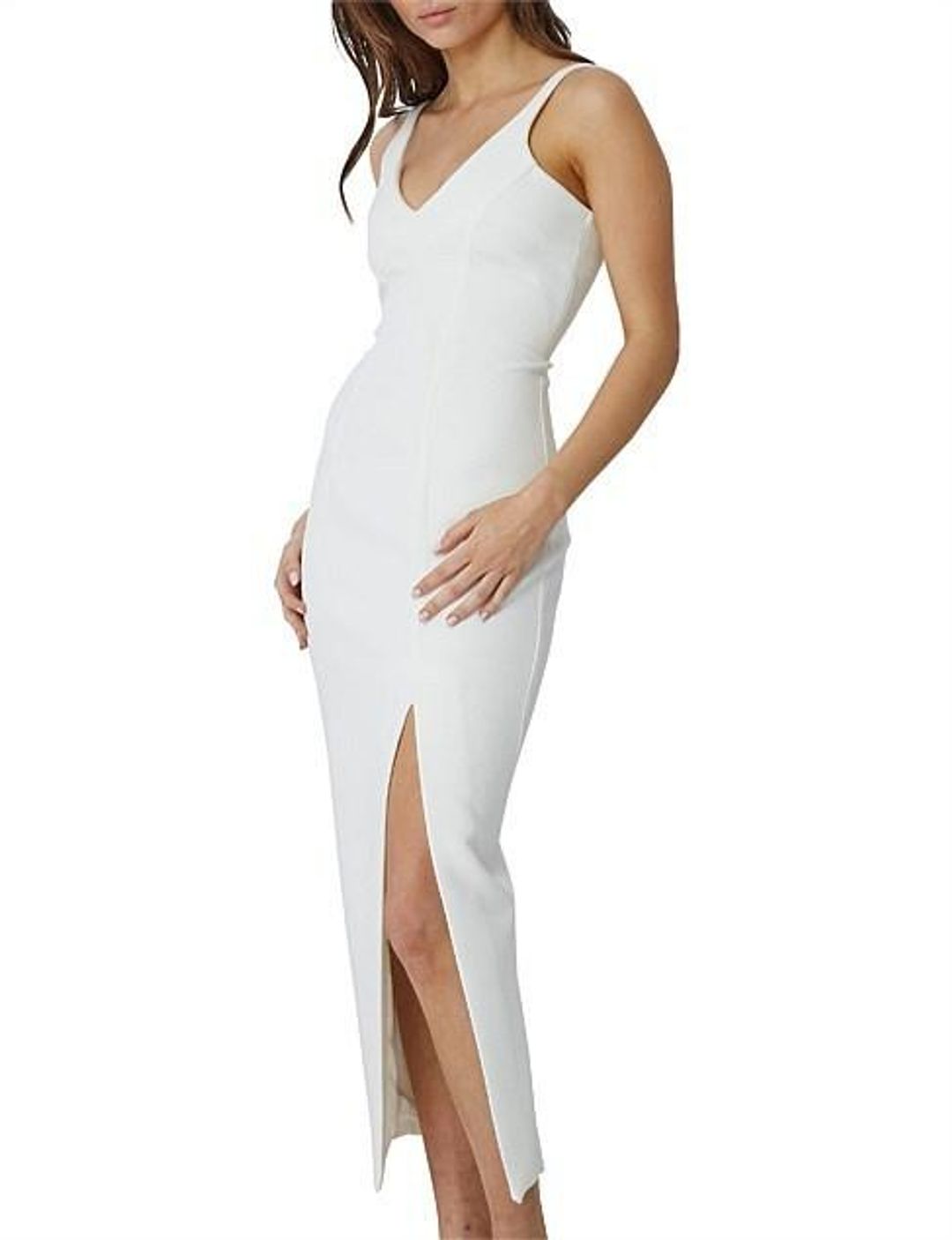 BYJOHNNY CONTOUR LINES SPLIT MIDI DRESS - SIZE 6 for rent on The Volte - main image
