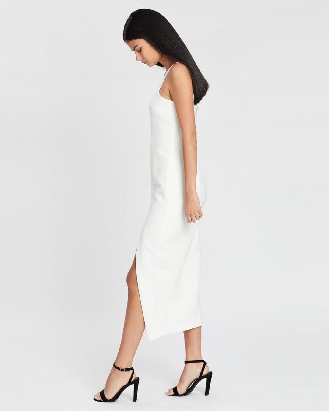 BYJOHNNY CONTOUR LINES SPLIT MIDI DRESS - SIZE 6 for rent on The Volte - main image