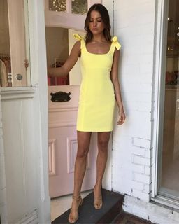 Rebecca Vallance Zinnia Mini Dress Yellow Size 8 for rent on The Volte - image 1