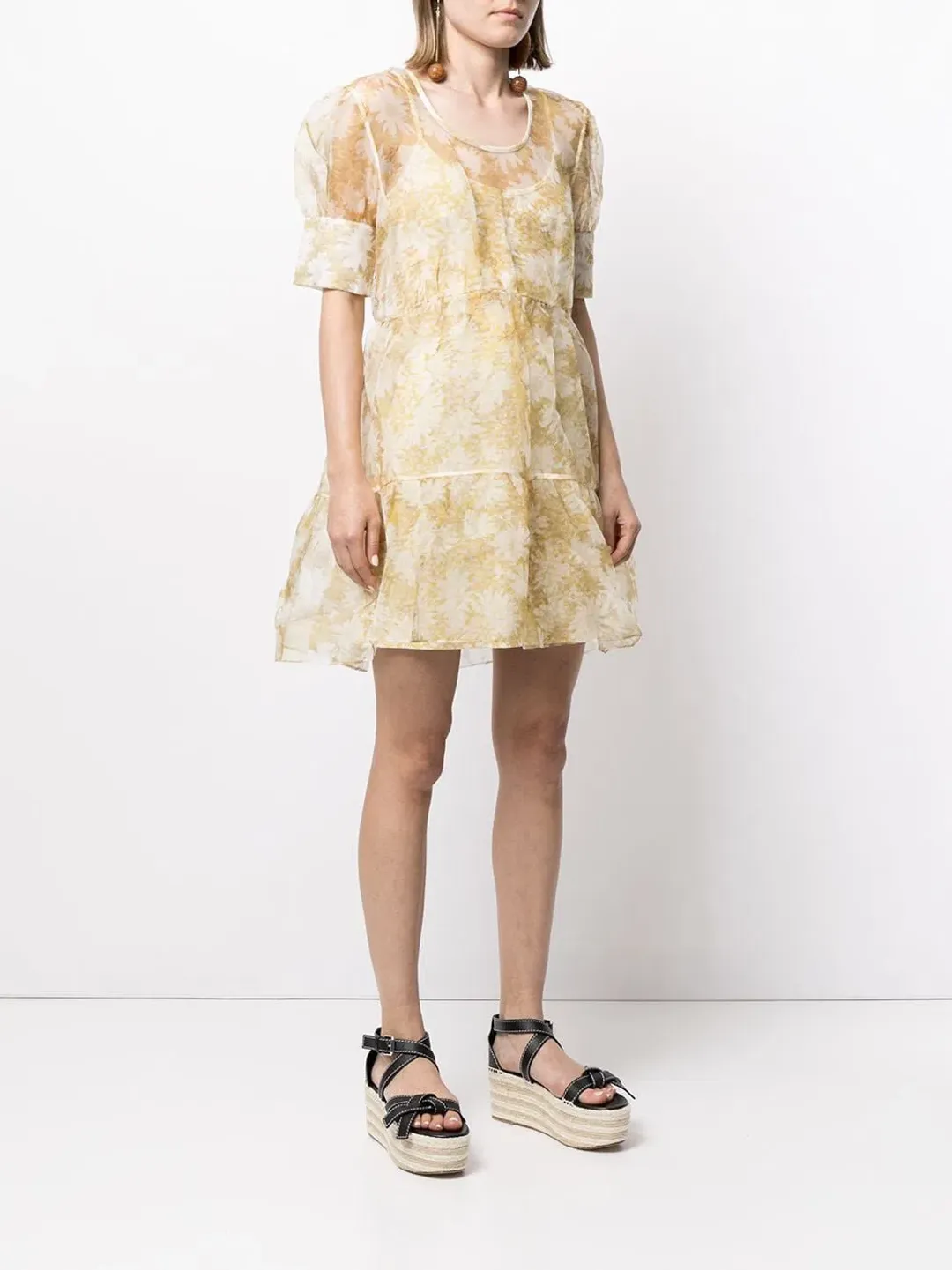 Sir The Label Anais Puff Sleeve Mini Dress Yellow | AU 8 for rent on The Volte - main image