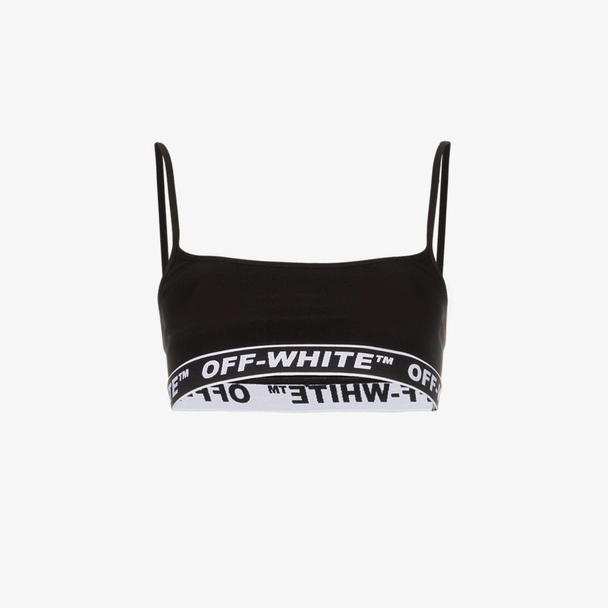 Off-White Logo Band Stretch Bra Top Black Size 8 - Image 4