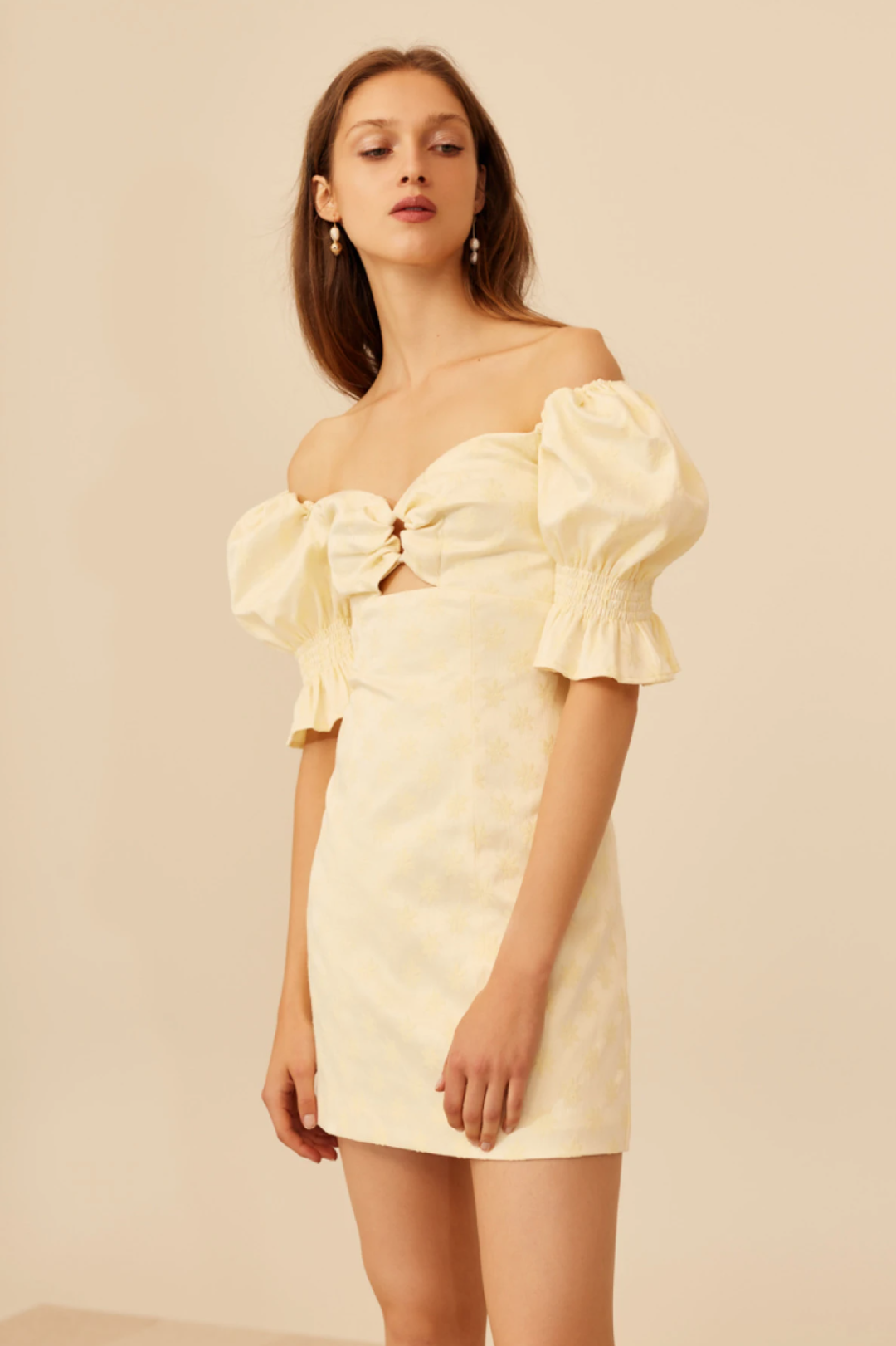 C/MEO COLLECTIVE Elate Mini Dress Butter Size 8 for rent on The Volte - main image