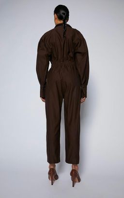 Scanlan Theodore Merserised D.Cotton Jumpsuit Chocolate Brown Size 6 for rent on The Volte - image 3