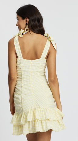 TIGERLILY - Yellow checkered mini ruffle dress (Size 8) for rent on The Volte - image 2
