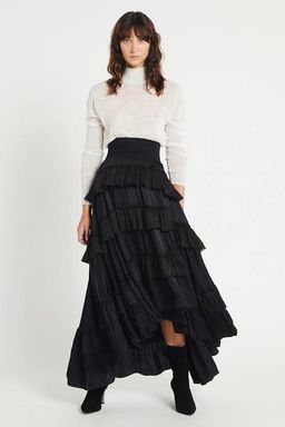 Aje El Paso Tiered Maxi Skirt Black Size 8 for rent on The Volte - image 4