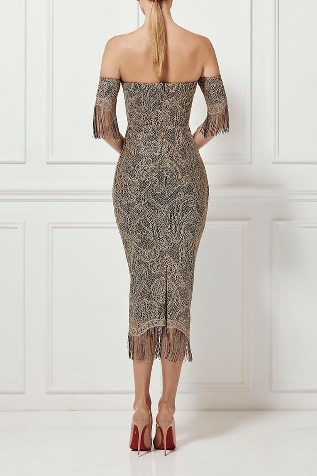 Misha Mirielle Dress Gold Size 6 for rent on The Volte - main image