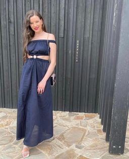 Scanlan Theodore Cotton Voile Ring Dress in Navy Size M for rent on The Volte - image 5