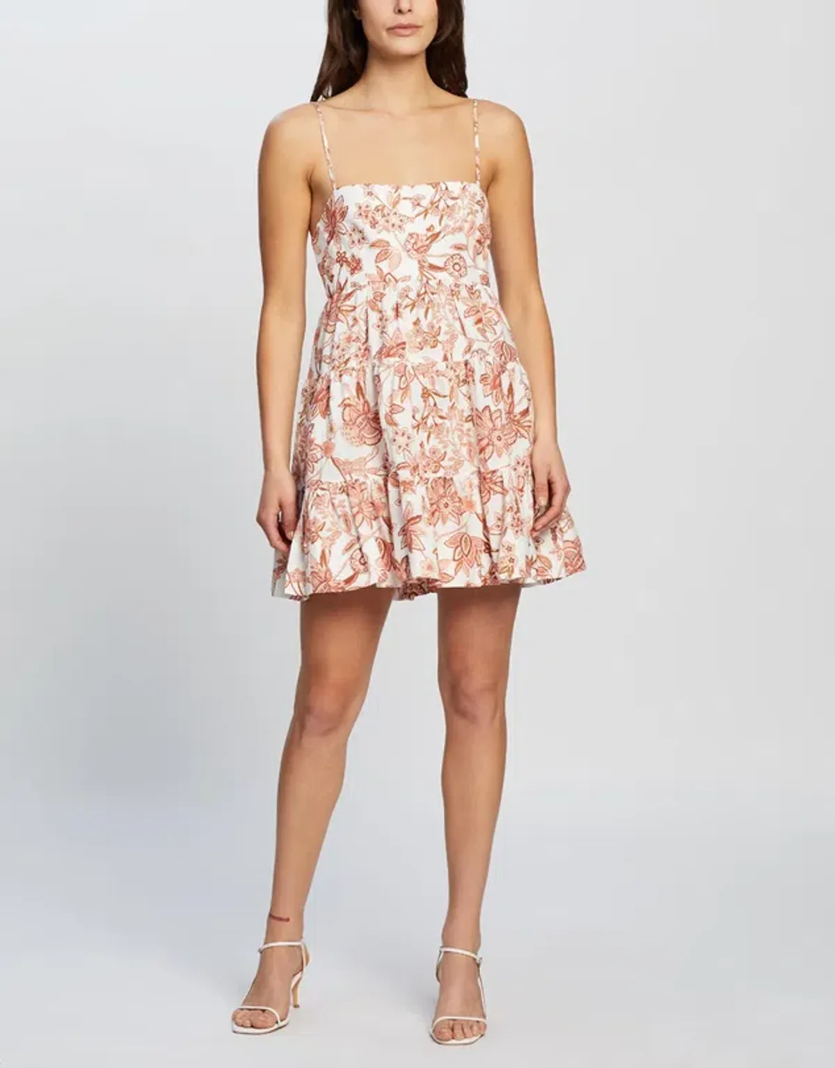 Shona Joy Carolina Tiered Mini Dress Print Size 6 - Image 1