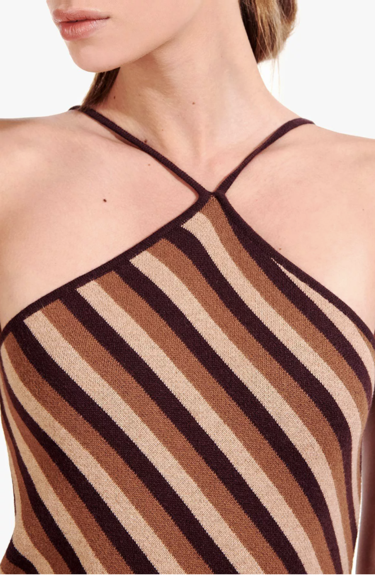 "Staud" Carmel maxi dress, brown diagonal stripe, size small, RRP $320 - Image 5