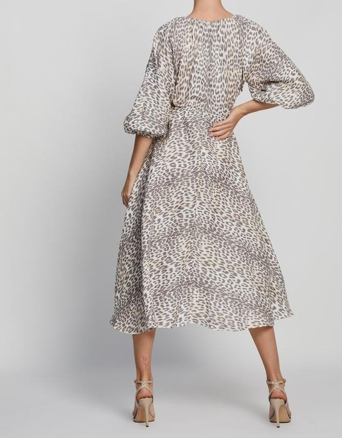 Bec & Bridge Ocelot Linen Midi Dress Print Size 8 - Image 2