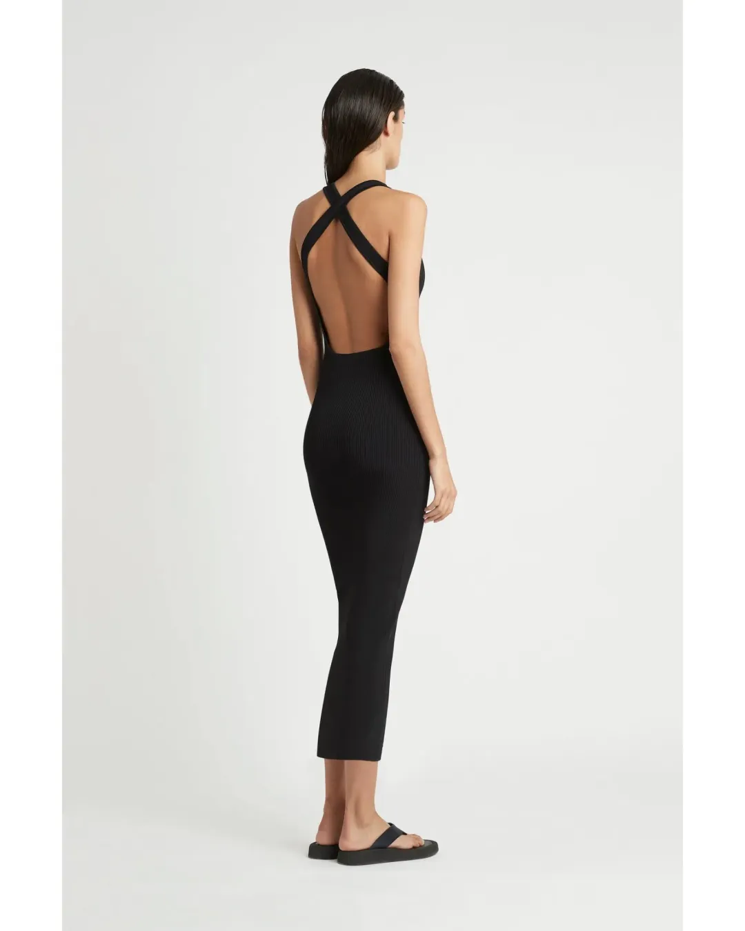 Sir The Label Marcelle Open Back Midi Dress Black Size AU 6 for rent on The Volte - main image