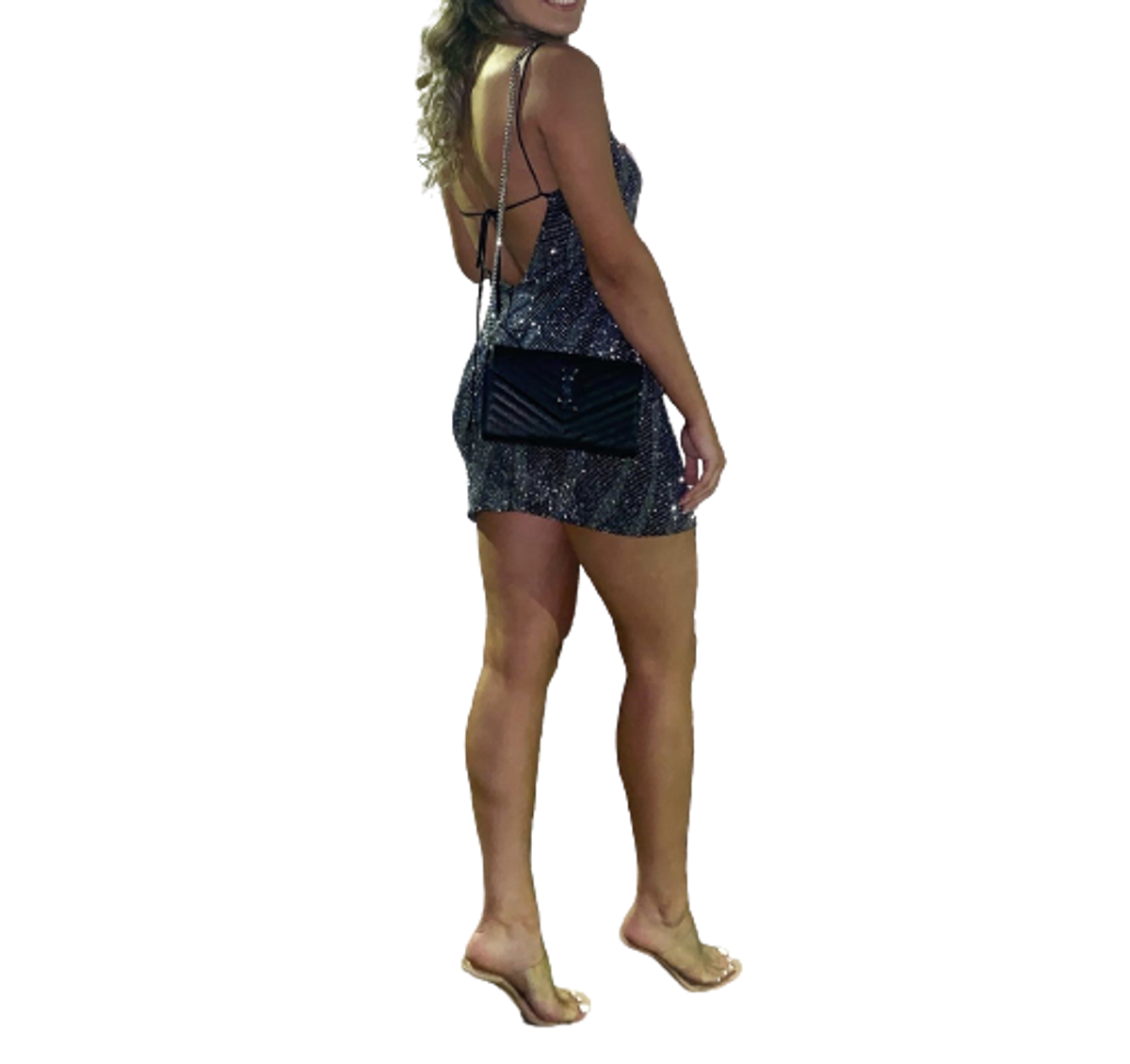 Constantina Danis Custom Mini Dress Silver Size - Image 4