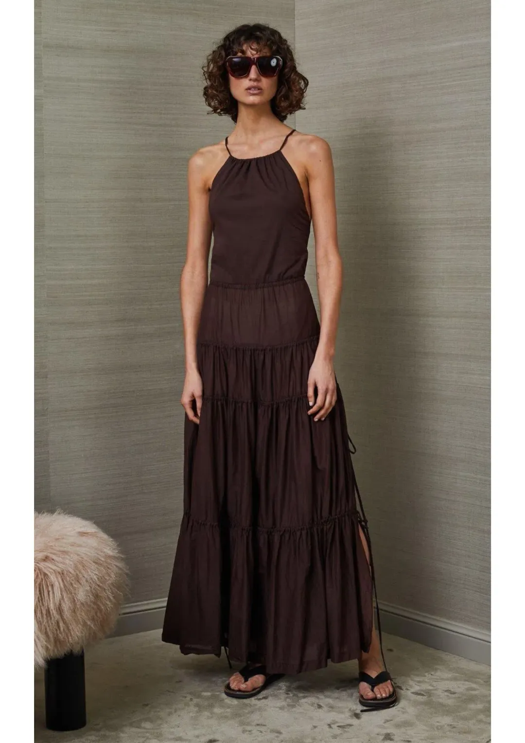Bec & Bridge Carmen Maxi Dress Chocolate Brown Size 8 for rent on The Volte - main image