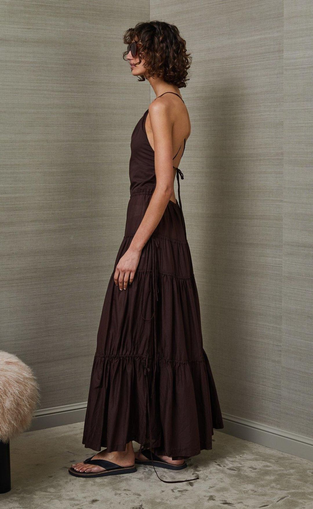 Bec & Bridge Carmen Maxi Dress Chocolate Brown Size 8 for rent on The Volte - main image