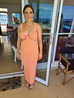 By Nicola Meadow Midi Dress Tangelo Orange Size 12 for rent on The Volte - image 6