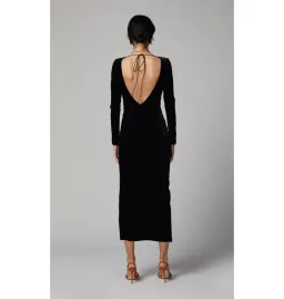 Bec & Bridge Midnight Soiree Long Sleeve Midi Dress in Black Size AU 10 for rent on The Volte - image 2